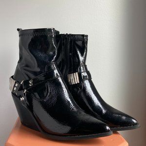 Patent Leather Heeled Boots